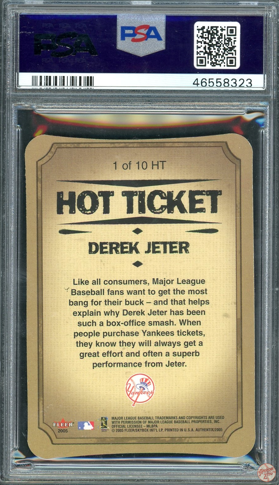 Fleer Authentix Derek Jeter Hot Ticket Psa Pop