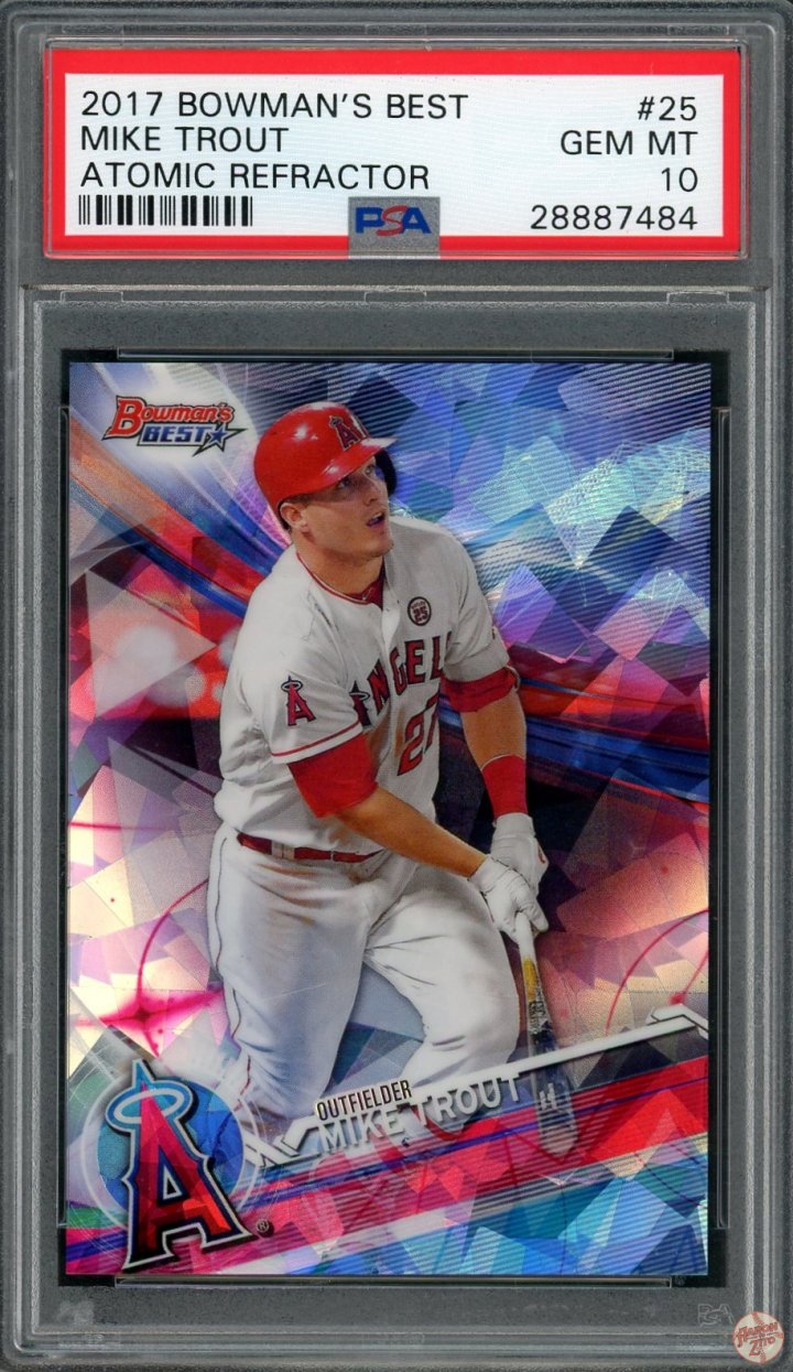 2017 Bowmans Best Finest Mike Trout Atomic Refractor 25 PSA 10 POP 56