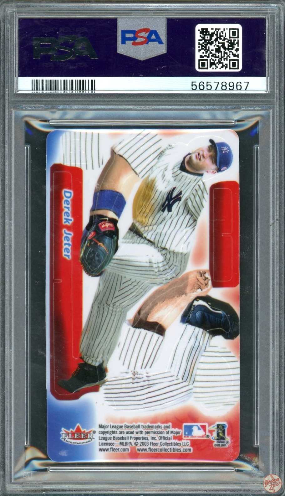 2003 Fleer 3D Derek Jeter Diving Field Pinstripes N A PSA 10 POP 7