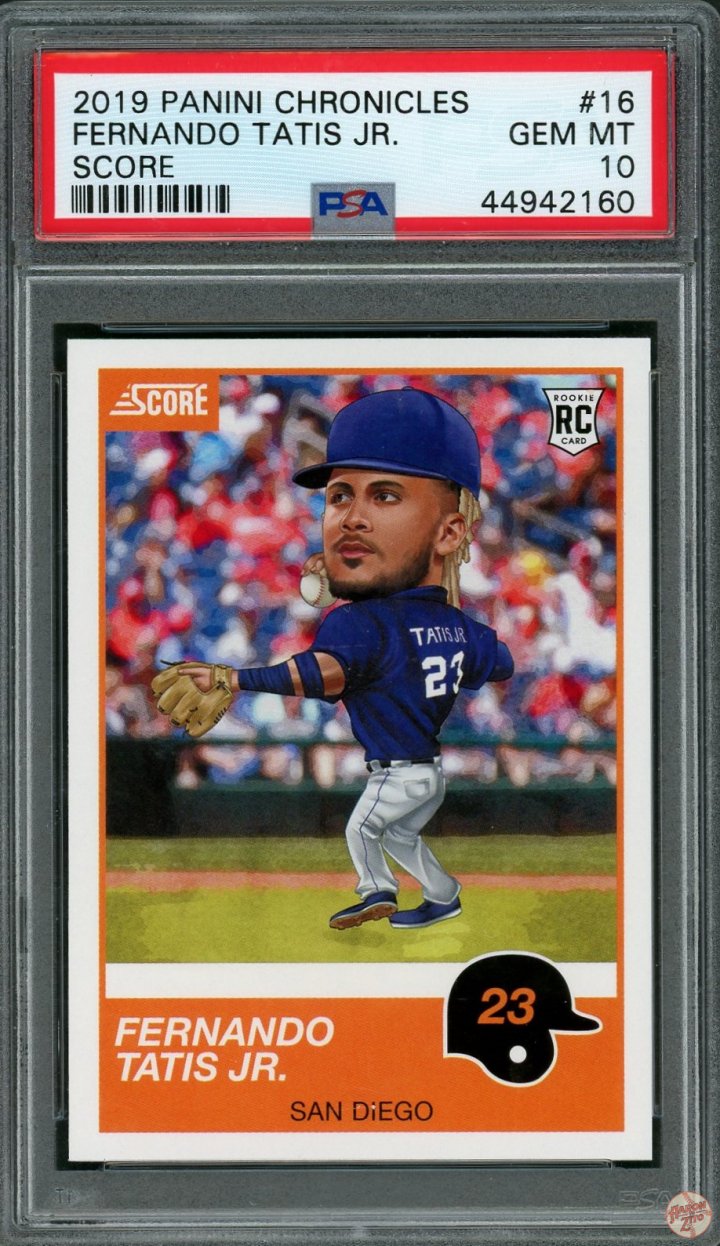 2019 Panini Chronicles Fernando Tatis Jr Score 16 PSA 10 POP 50 160