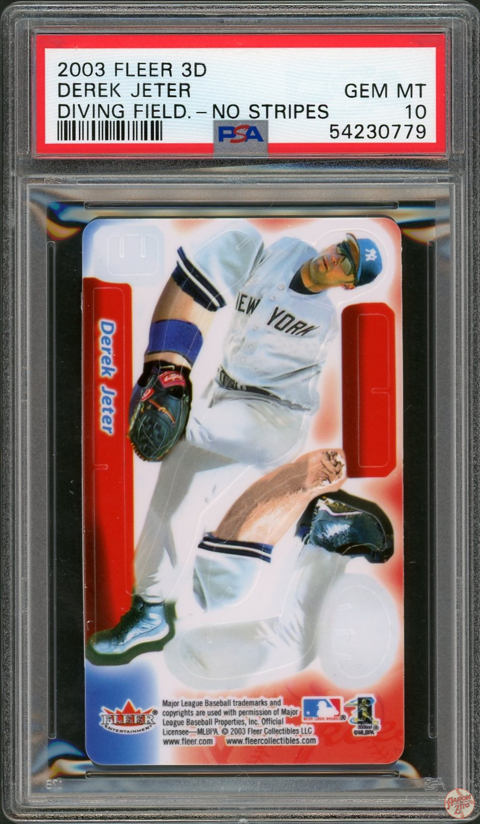 2003 Fleer 3D Derek Jeter Diving Field No Stripes N A PSA 10 POP 14