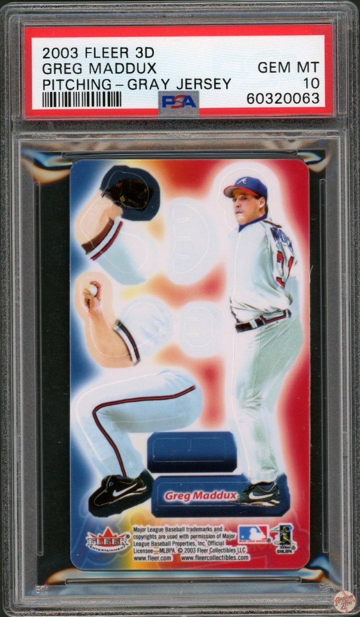 Fleer D Greg Maddux Pitching Gray Jersey Psa Pop