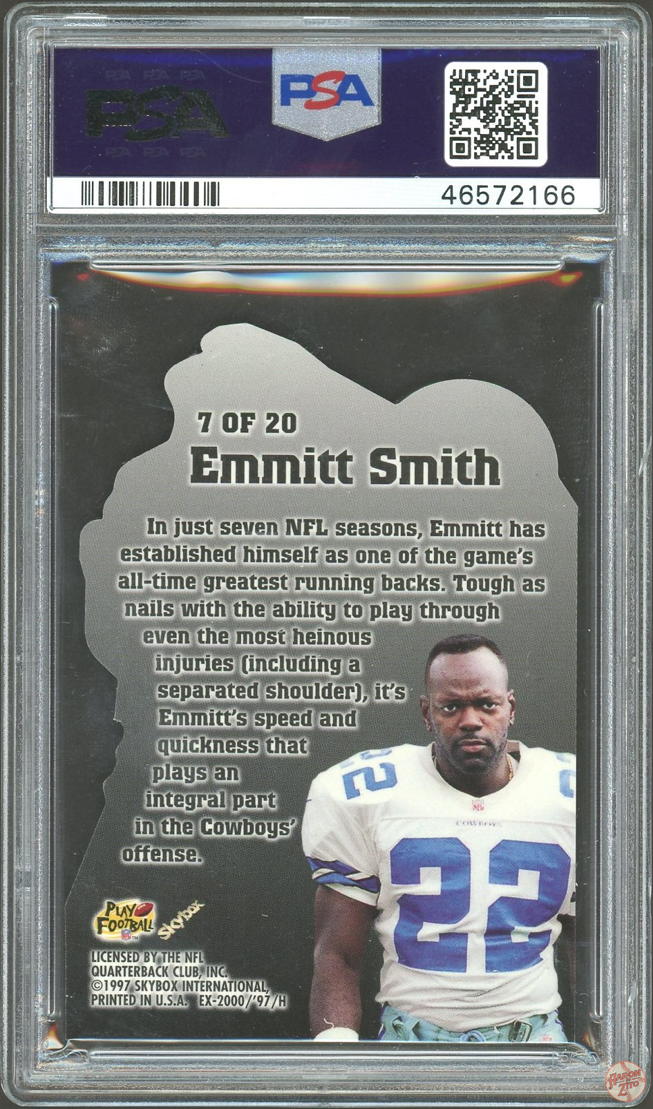 Skybox E X Fleet Of Feet Emmitt Smith Psa Pop