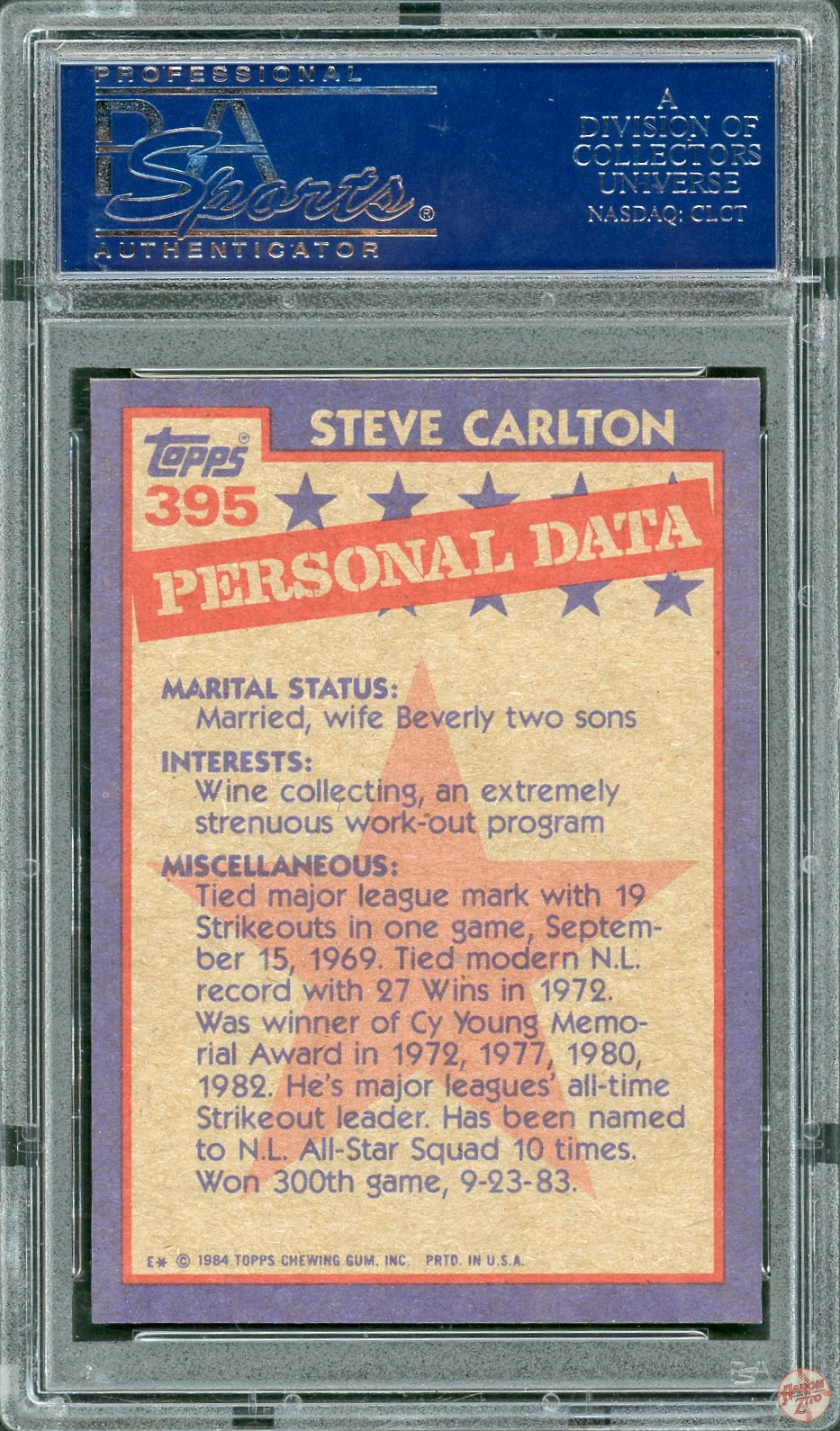 1982 Topps Steve Carlton