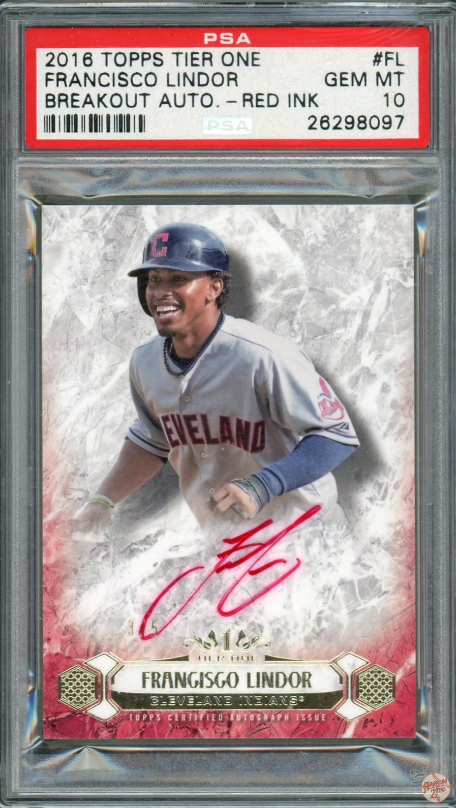 2016 Topps Cleveland Indians Francisco Lindor Cleveland Indians