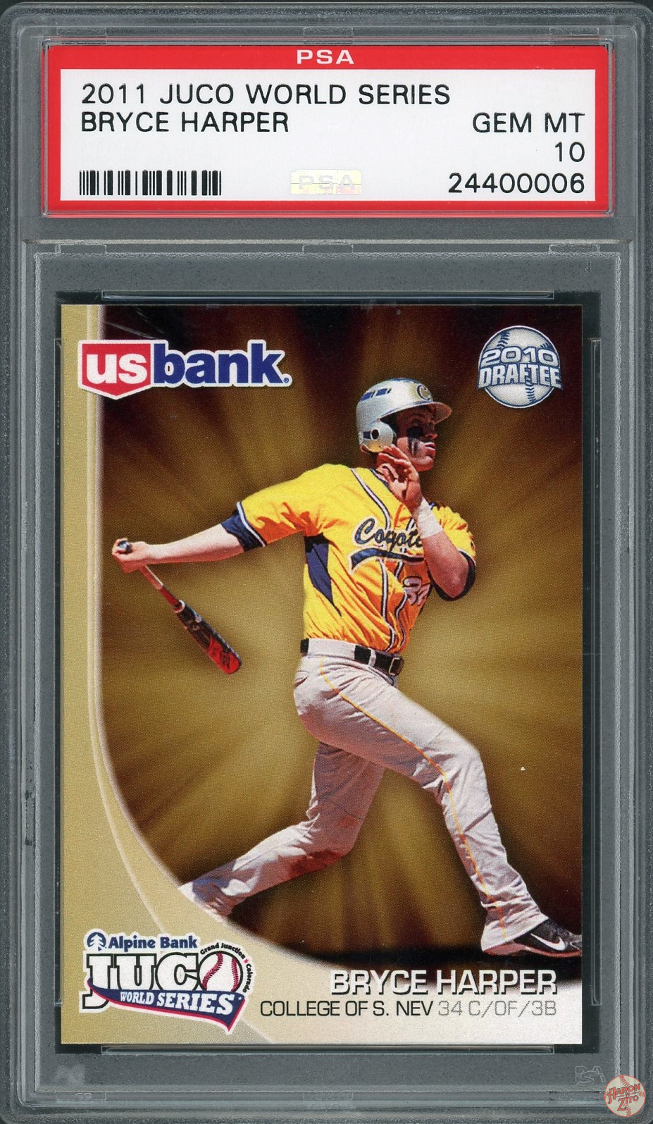 2011 Juco World Series Bryce Harper PSA 10 POP 5 (006) Aaron to Zito