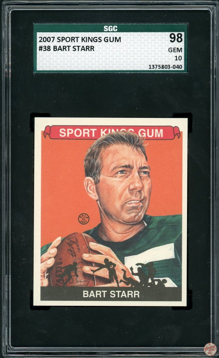 2007 Sport Kings Bart Starr 38 SGC GEM 10 POP 1 (040) Aaron to Zito