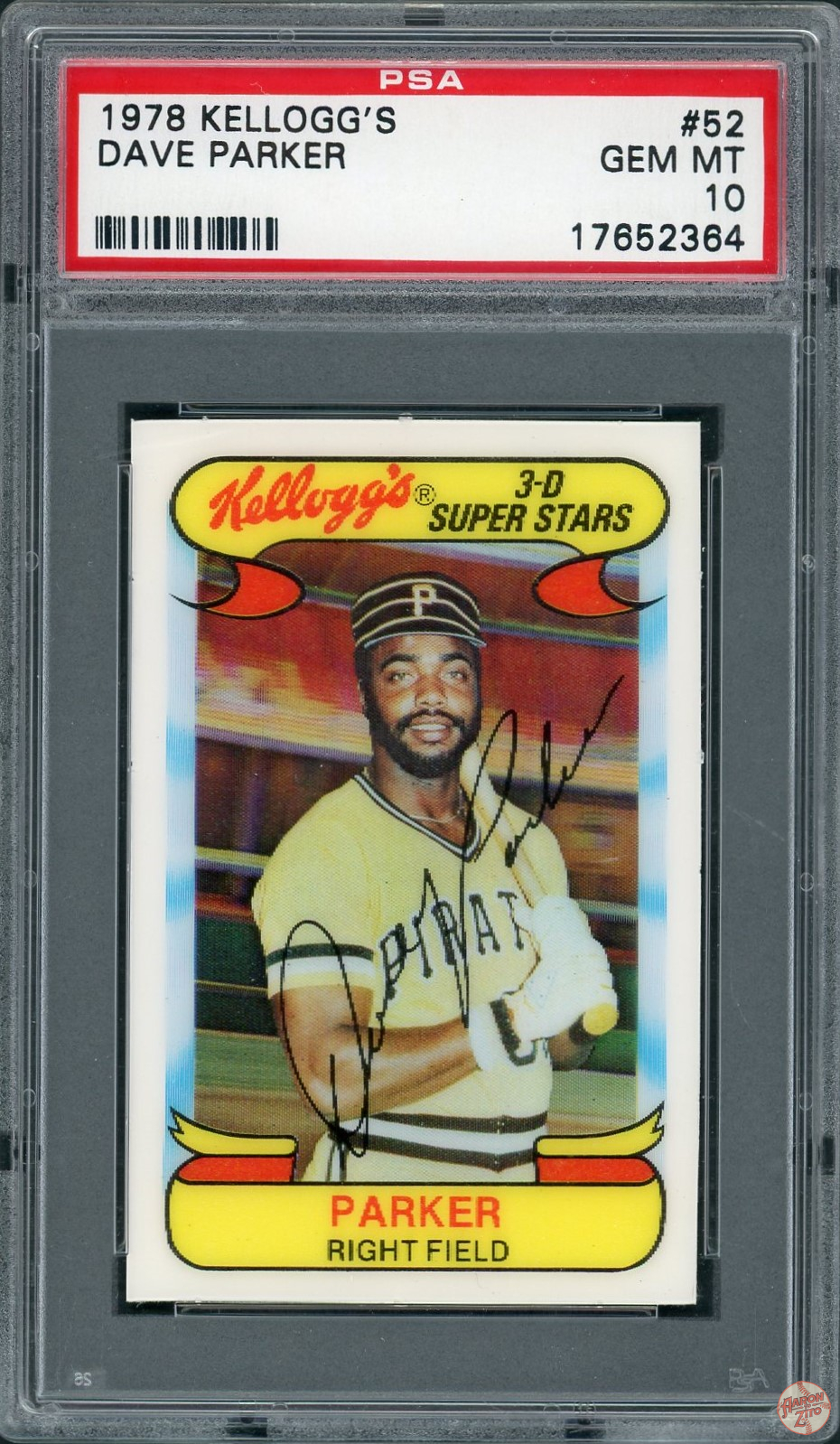 1978 Kellogg’s Dave Parker #52 PSA 10 POP 32 (364) – Aaron to Zito