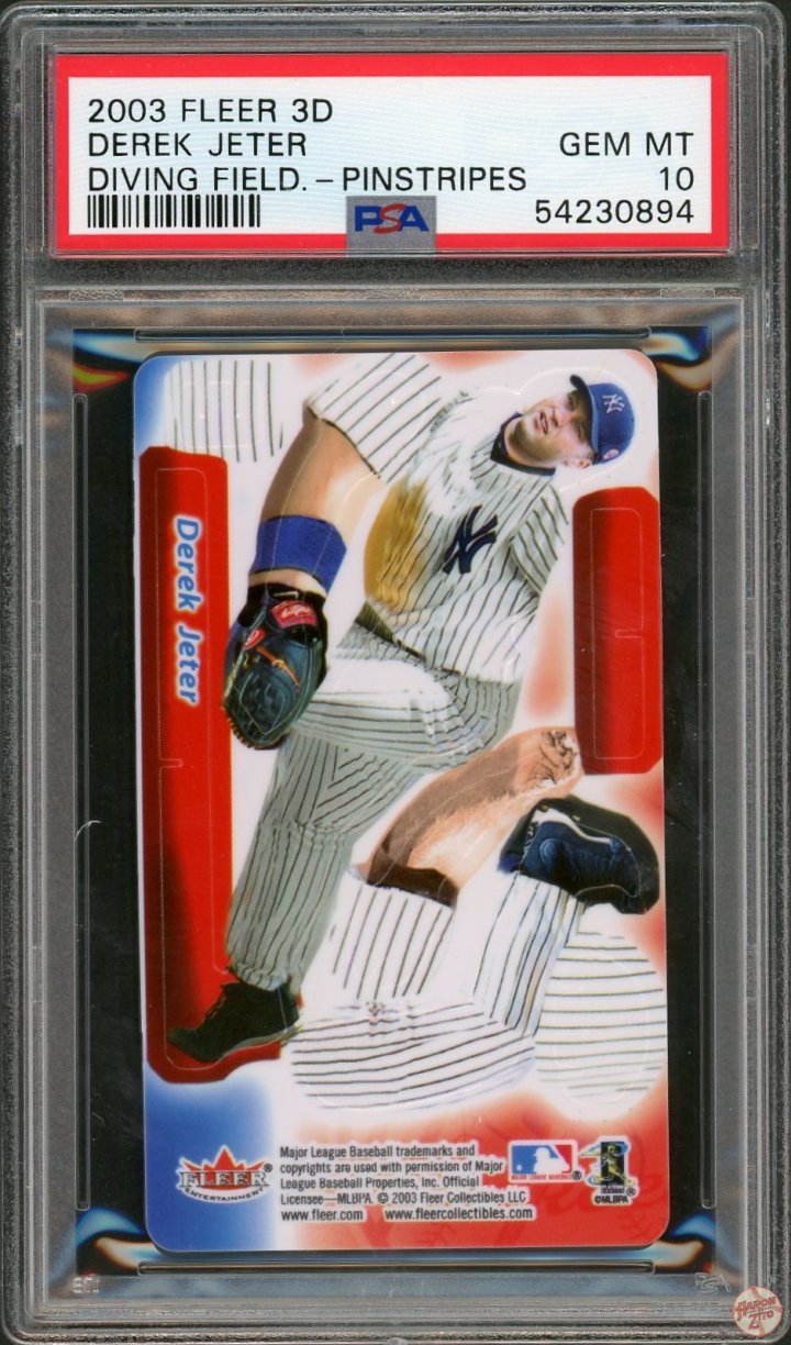 2003 Fleer 3D Derek Jeter Diving Field-Pinstripes #N/A PSA 10 POP
